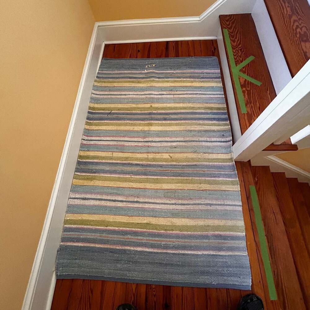 Multicolor Striped Handwoven Cotton Rag Area Rug 4x6 - Picture 3 of 3